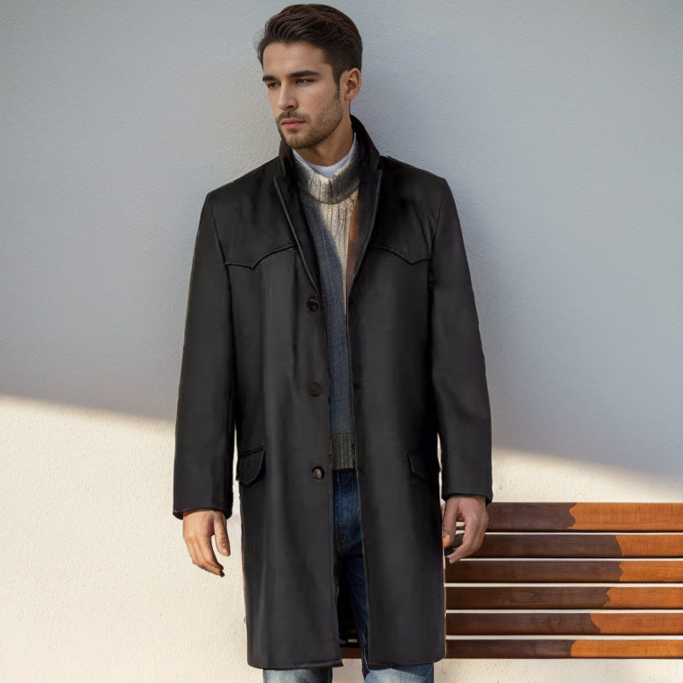 Herren eleganter Wollmantel mit modernen Akzenten Echoarchiv