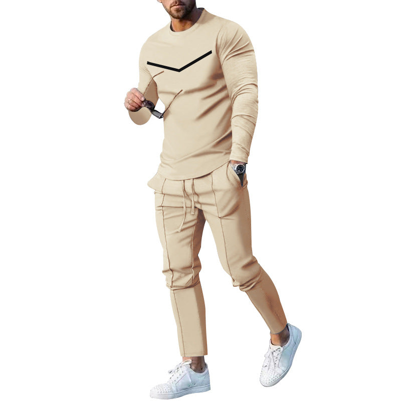 Herren Sportliches Freizeit-Set mit atmungsaktivem Langarmshirt und bequemen Jogginghosen Echoarchiv