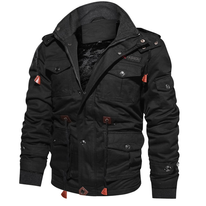 Herren nan legerer Baumwoll-Blazer mit Knopfleiste, aufgesetzten Taschen und gestreiftem Innenfutter Echo Archiv