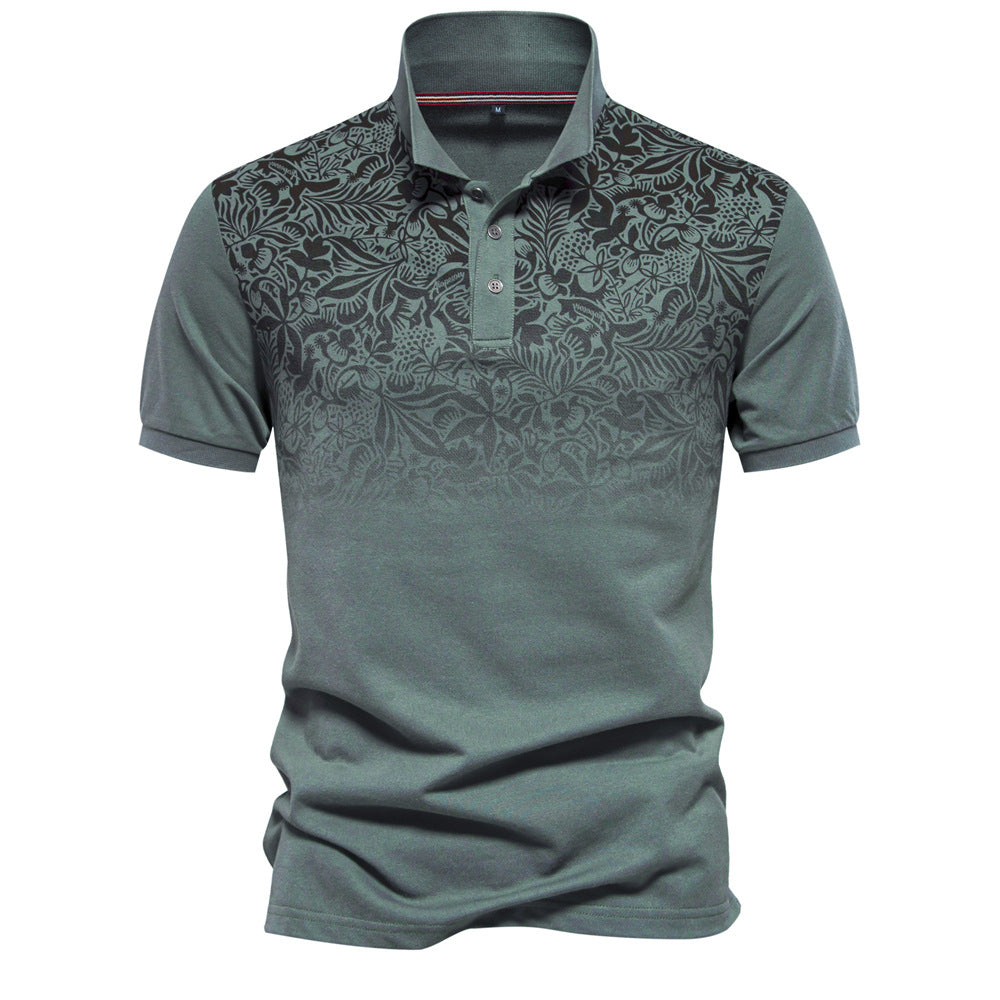 Herren Poloshirt mit floralen Ornamenten und klassischem Kragen Echoarchiv
