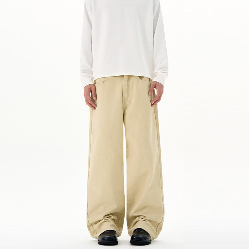 Herren Weit geschnittene Baumwoll-Denim-Jeans mit geradem Bein und cleanem Minimaldesign Echo Archiv