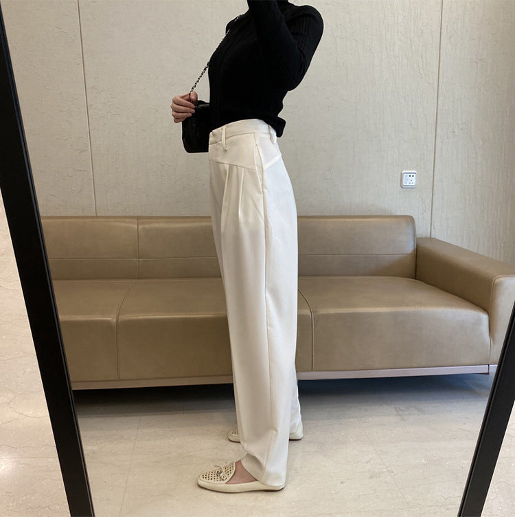 Damen Hochtaillierte Bundfaltenhose mit weitem Bein und scharfer Bügelfalte Echo Archiv