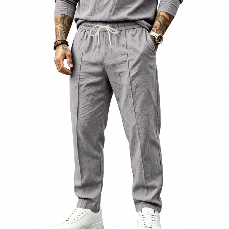 Herren Leichte Tapered-Jogginghose mit Bundfalten, elastischem Tunnelzug und Seitentaschen Echoarchiv