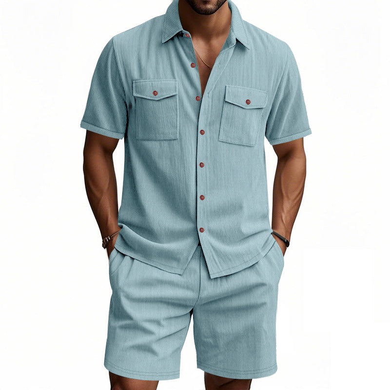 Herren Kurzarm Hemd und Shorts Set Echoarchiv