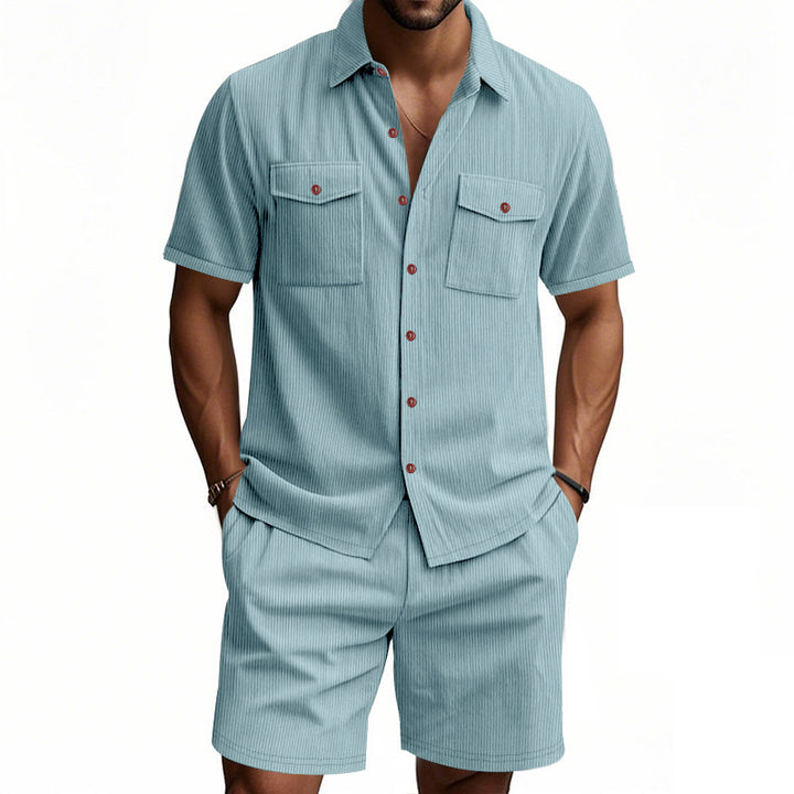 Herren Kurzarm Hemd und Shorts Set Echoarchiv