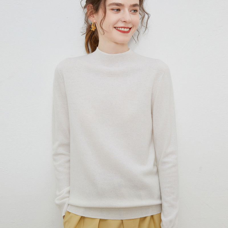 Damen weicher Feinstrick-Mockneckpullover mit Angora‑Look und legerer Silhouette Echoarchiv