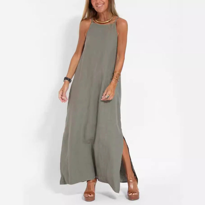 Damen lässiges Maxikleid mit schmalen Trägern und fließendem Schnitt – Valéora
