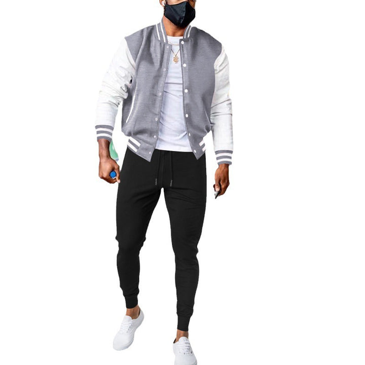 Herren trendige Collegejacke mit elastischen Bündchen und praktischen Taschen Echoarchiv