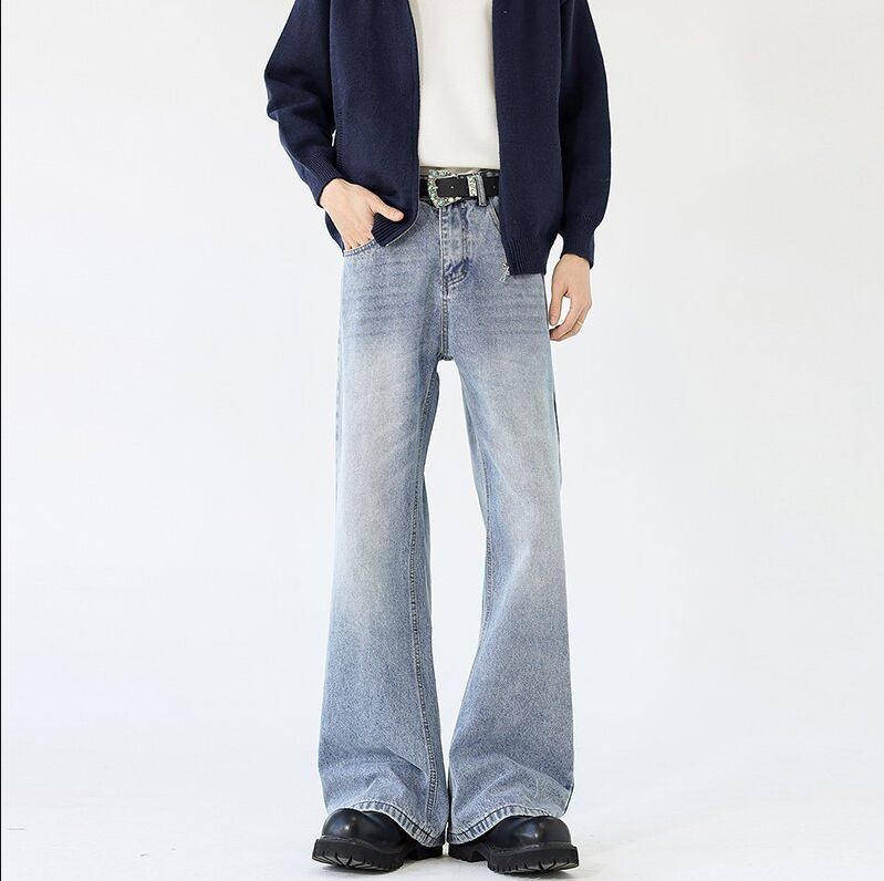 Herren Weite Schlagjeans aus gewaschenem Denim mit dezenten Fade-Effekten Echo Archiv