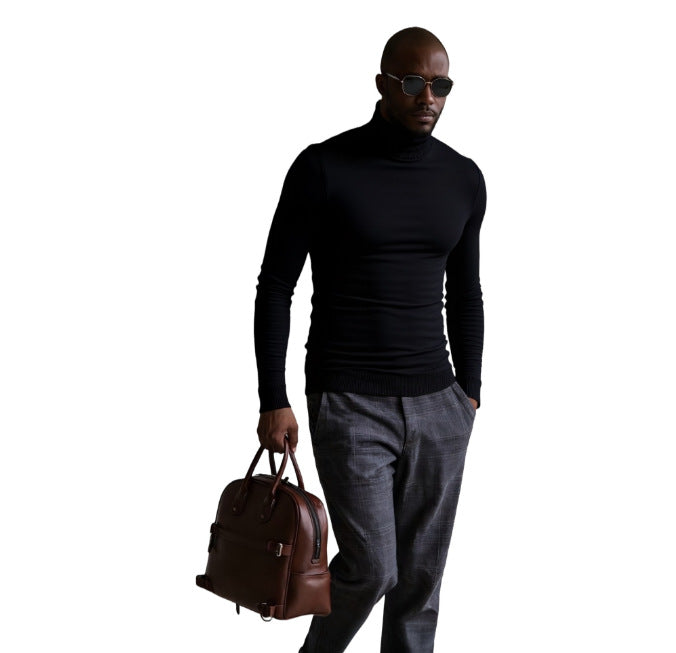 Herren rollkragen pullover mit feiner Struktur Echoarchiv