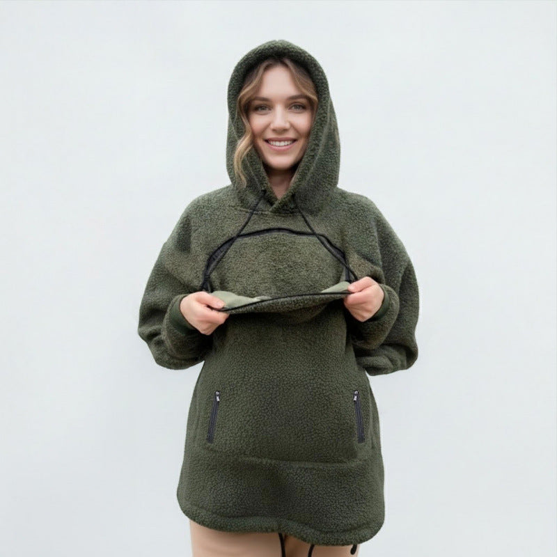 Damen Kapuzenpullover mit integrierter Katzenhöhle und extra weichem Fleece Echo Archiv