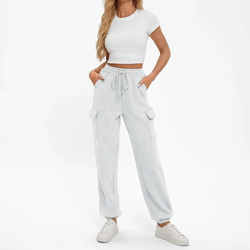 Damen Bequeme Cargo-Hose mit elastischem Bund und praktischen Taschen Echo Archiv