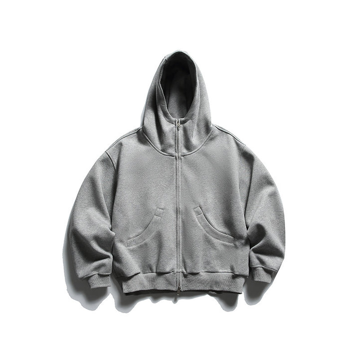 Unisex Oversize Zip-Hoodie mit hohem Kragen und Kängurutaschen Echo Archiv