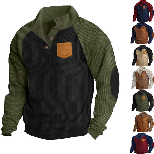 Herren gemütlicher Langarm-Pullover mit modischen Kontrastdetails Echoarchiv