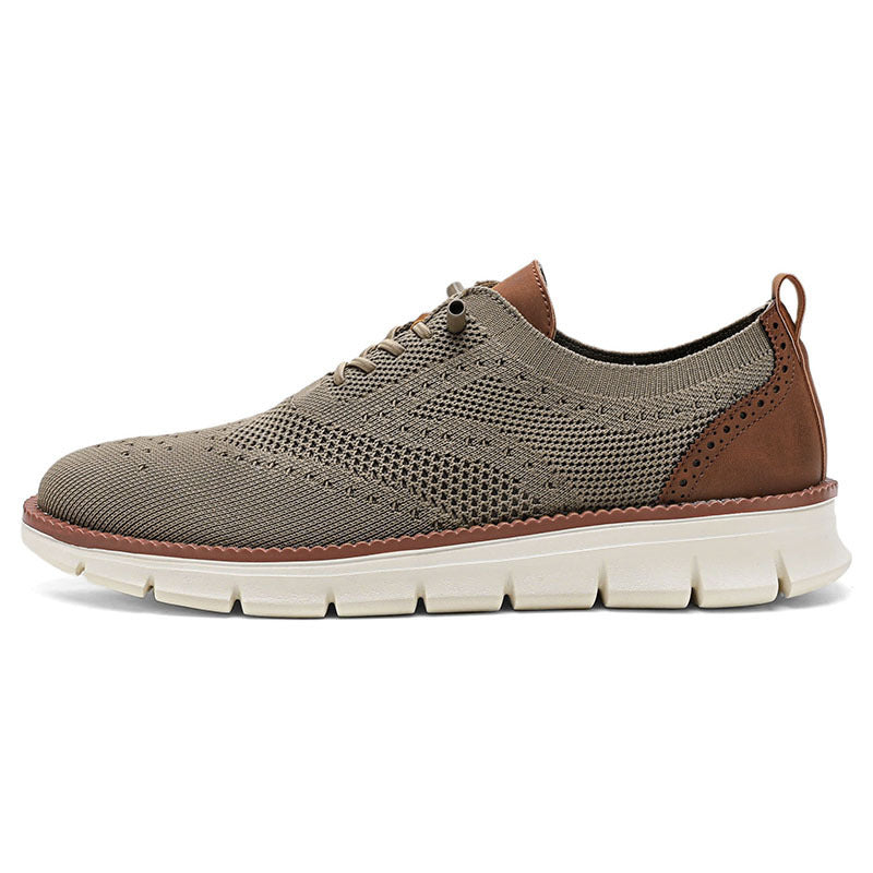 Herren nan gestrickter Business-Casual Schnürer mit Wingtip-Zierlochung und flexibler EVA-Sohle Echo Archiv