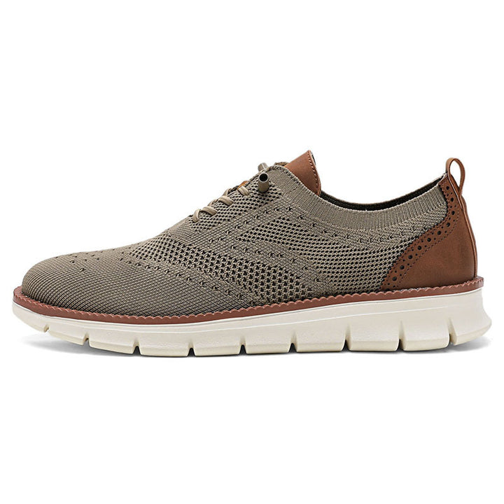 Herren nan gestrickter Business-Casual Schnürer mit Wingtip-Zierlochung und flexibler EVA-Sohle Echo Archiv