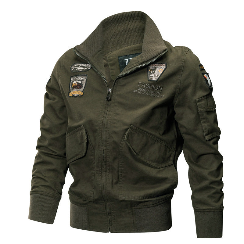 Herren nan leichte Utility Bomberjacke mit bestickten Abzeichen und Taschen Echo Archiv