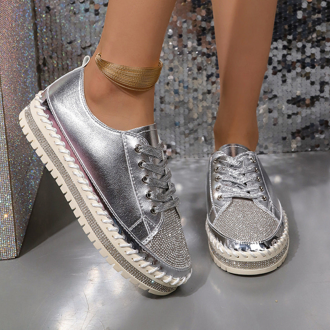 Damen Glamouröse Sneaker mit funkelndem Strass und trendiger Profilsohle Echo Archiv