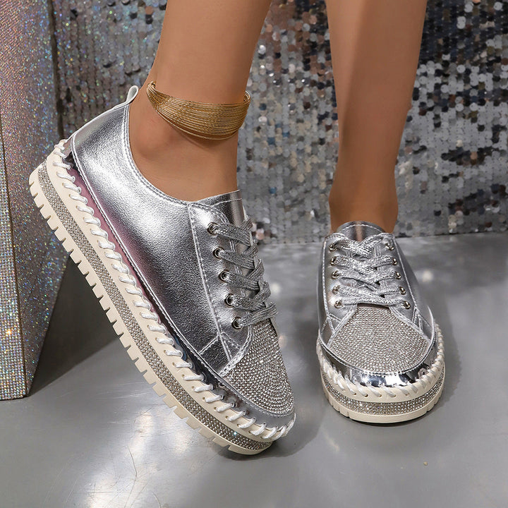 Damen Glamouröse Sneaker mit funkelndem Strass und trendiger Profilsohle Echo Archiv