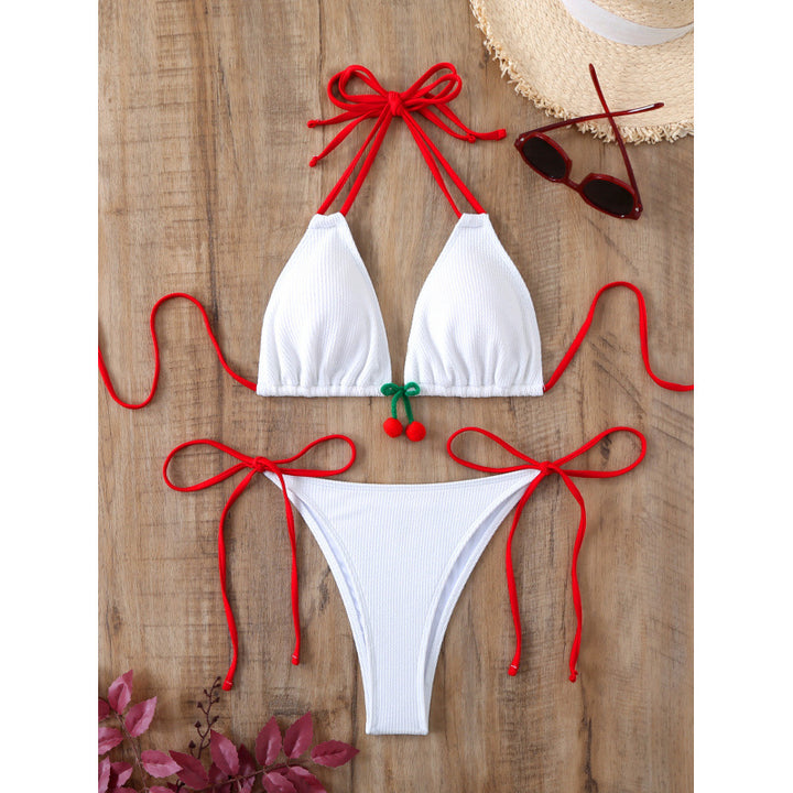 Damen Triangle-Bikini mit verspielten Krawatten und fruchtigen Details Echo Archiv