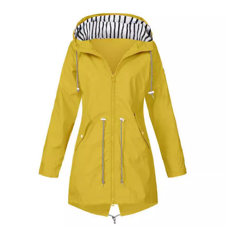 Damen nan taillierte Parka-Jacke mit Kapuze, Kordelzugbund und verdecktem Reißverschluss Echo Archiv