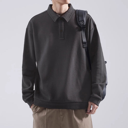 Unisex Oversize-Polo-Sweatshirt mit gerippten Bündchen und Knopfleiste Echo Archiv