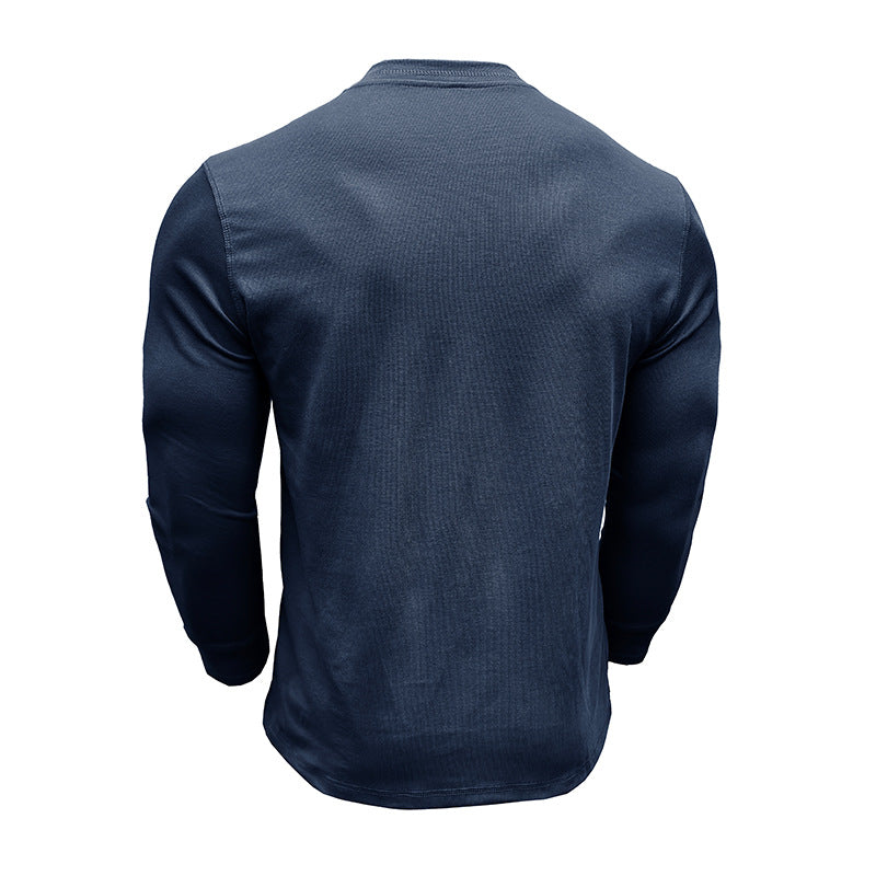 Herren Langarmshirt mit Knopfleiste und weichem Stoff Echoarchiv