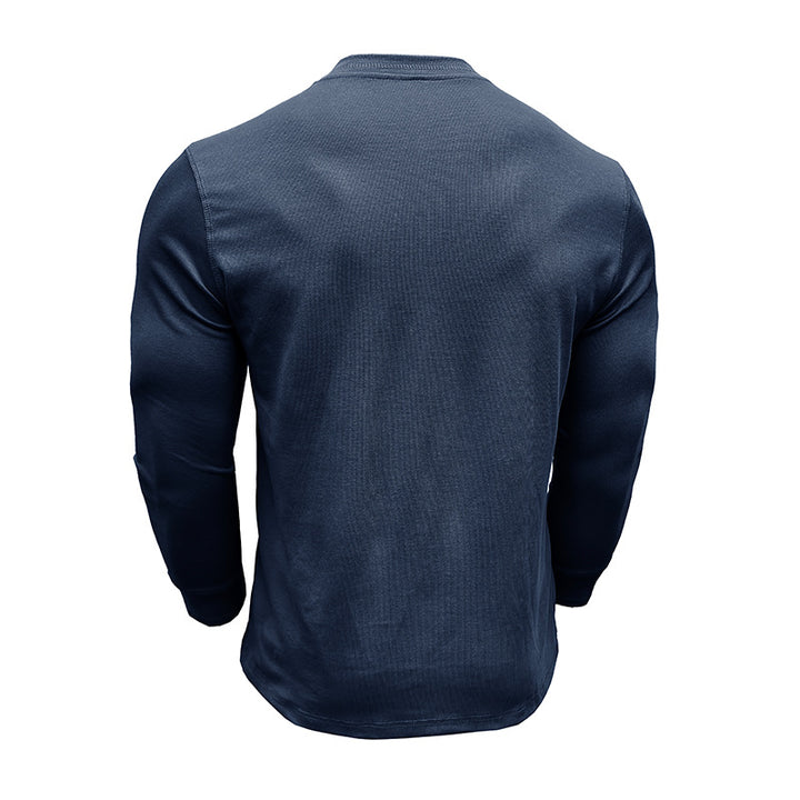 Herren Langarmshirt mit Knopfleiste und weichem Stoff Echoarchiv