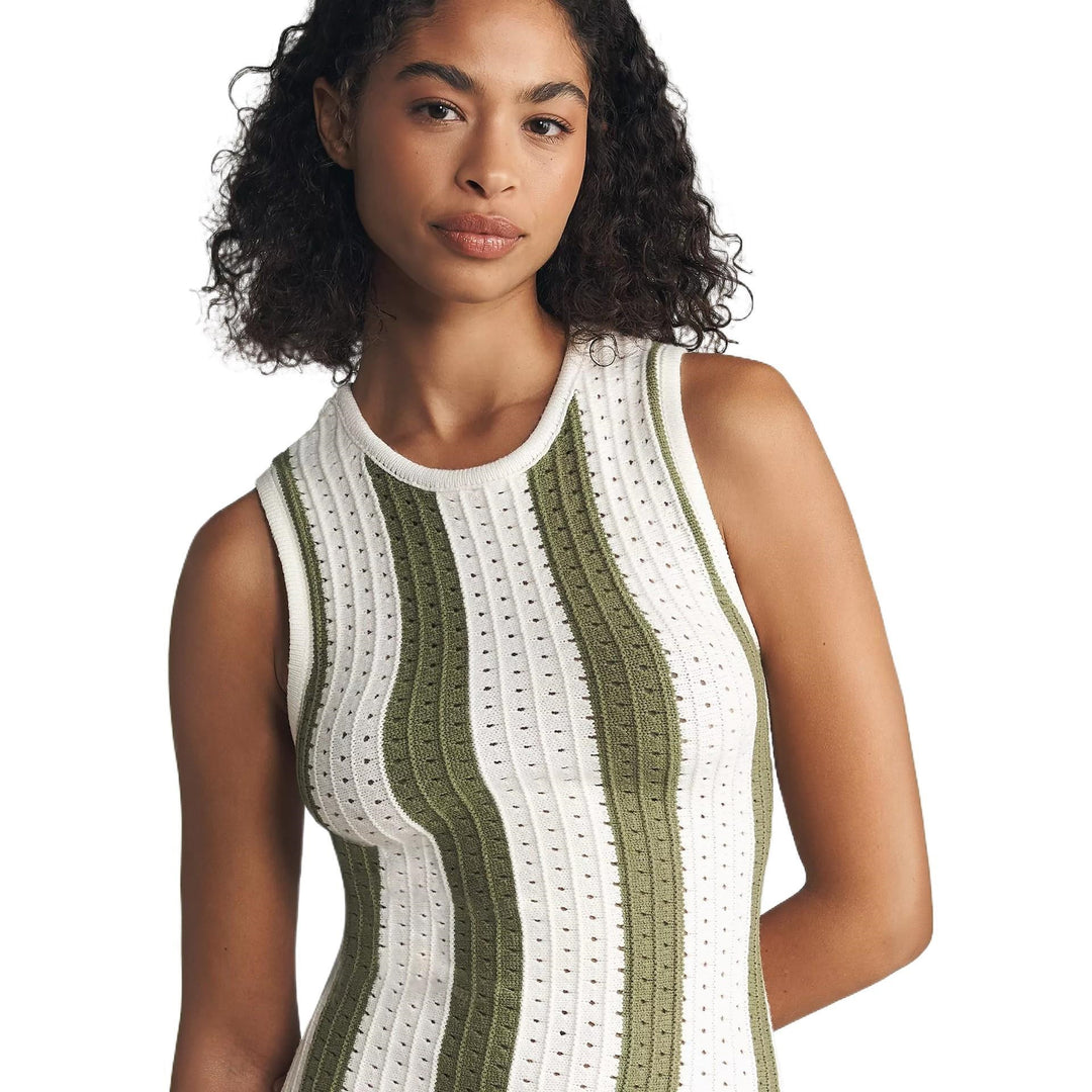 Damen figurbetontes Strickkleid mit einzigartigem Muster Echo Archiv