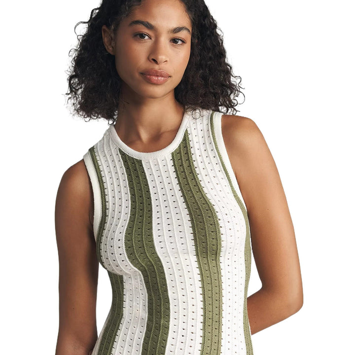 Damen figurbetontes Strickkleid mit einzigartigem Muster Echo Archiv
