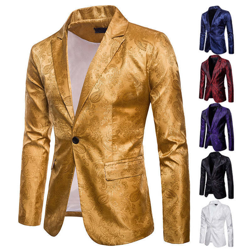 Herren eleganter Smokingblazer mit Jacquard-Muster Echoarchiv