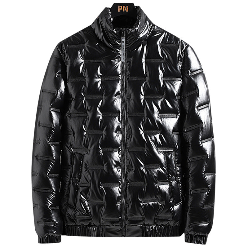 Herren Metallic-gesteppte Thermoisolierte Steppjacke mit hohem Stehkragen Echoarchiv