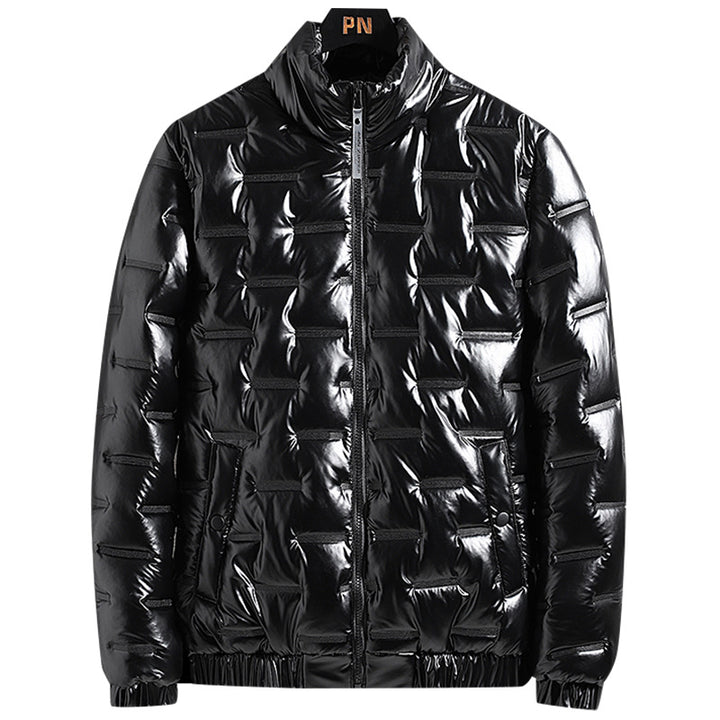 Herren Metallic-gesteppte Thermoisolierte Steppjacke mit hohem Stehkragen Echoarchiv
