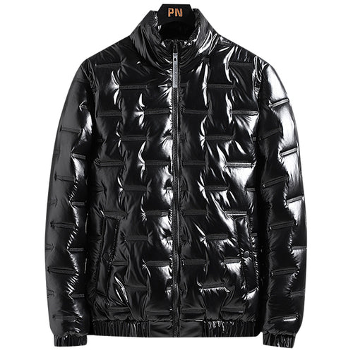 Herren Metallic-gesteppte Thermoisolierte Steppjacke mit hohem Stehkragen Echoarchiv