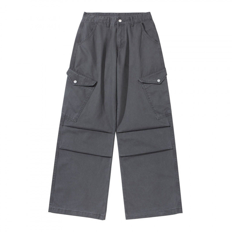 Damen Breite Utility-Cargo-Hose aus robustem Canvas mit hoher Taille und Kniefalten Echo Archiv