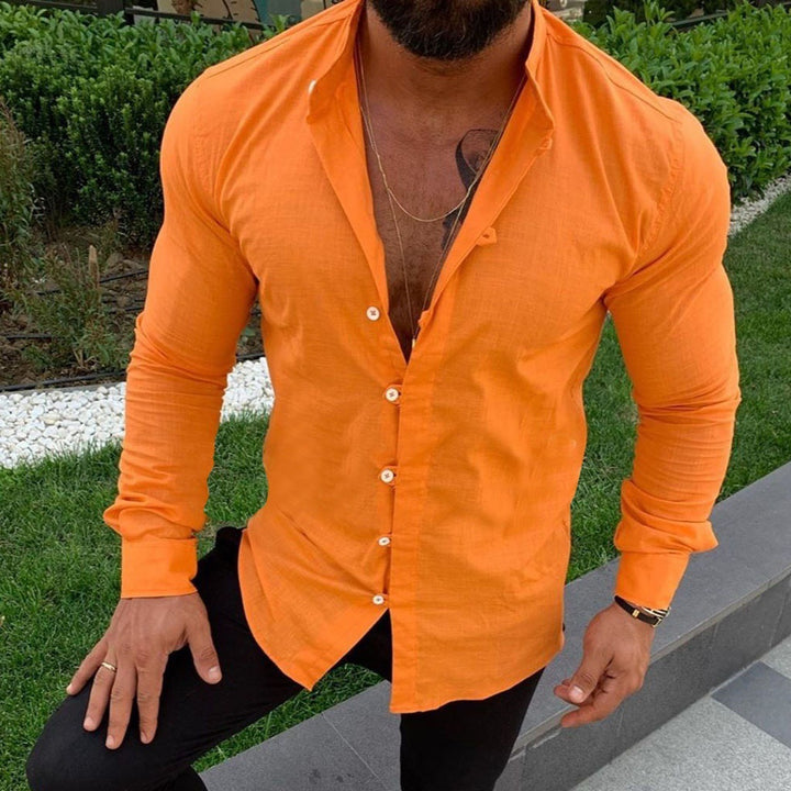 Herren Elegantes Baumwollhemd mit modernem Schnitt und feiner Textur Echoarchiv