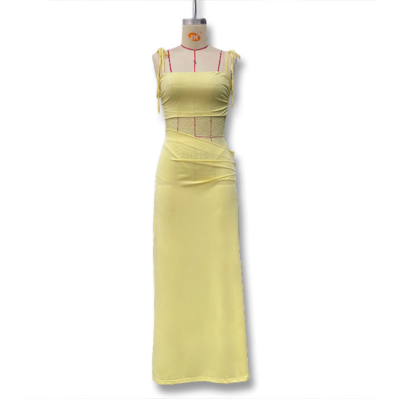 Damen Elegantes Maxikleid mit transparentem Oberteil und figurbetontem Design Echo Archiv