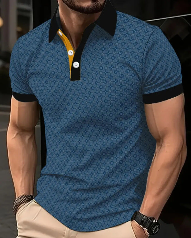 Herren modisches Poloshirt mit strukturiertem Design und kontrastierenden Details Echoarchiv