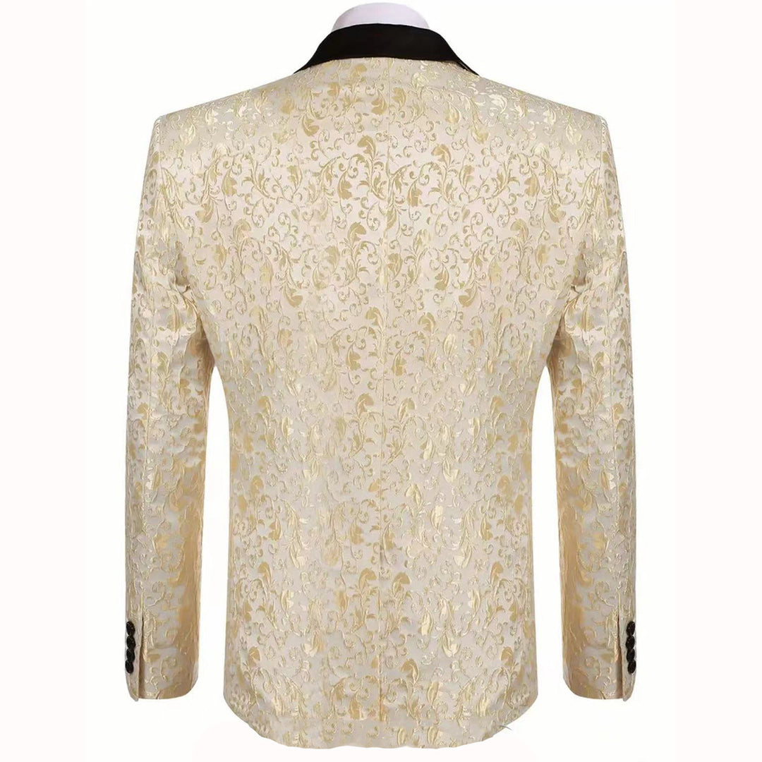 Herren luxuriöser Paillettenblazer mit floralem Design Echoarchiv