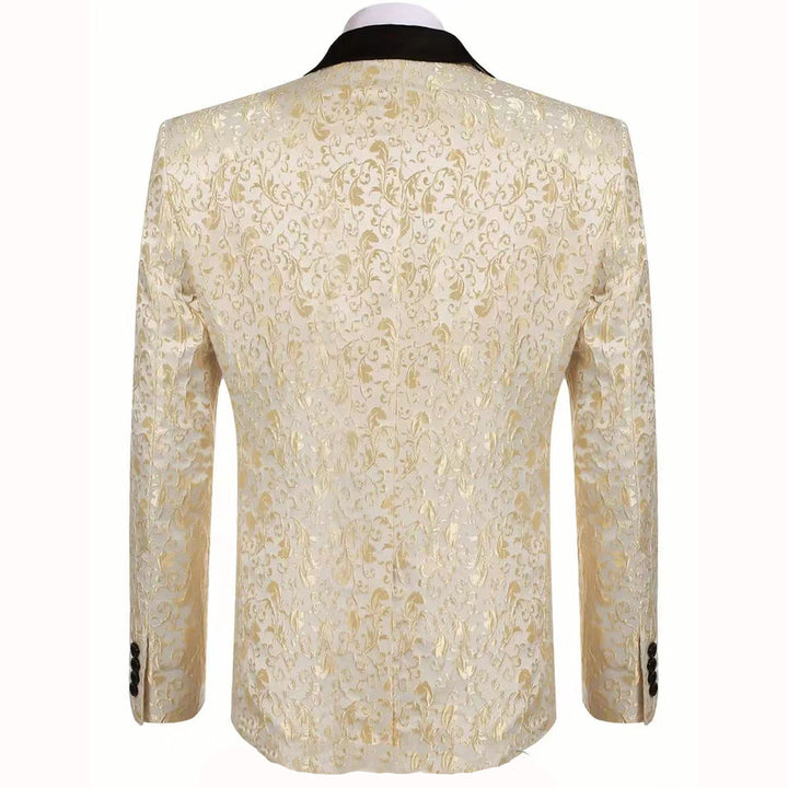Herren luxuriöser Paillettenblazer mit floralem Design Echoarchiv