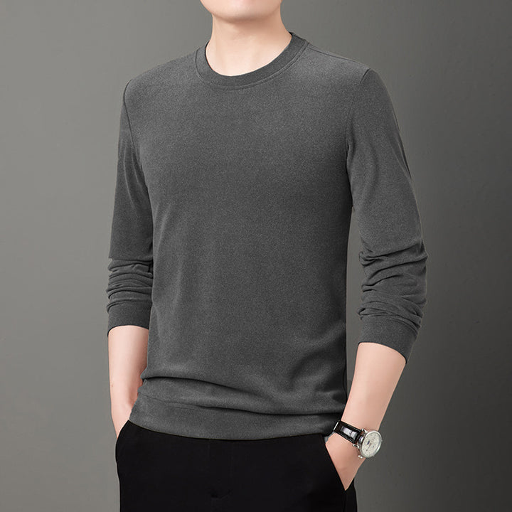 Herren Feiner Rundhals-Pullover aus leichtem Stretch-Strick mit schmaler Silhouette Echo Archiv