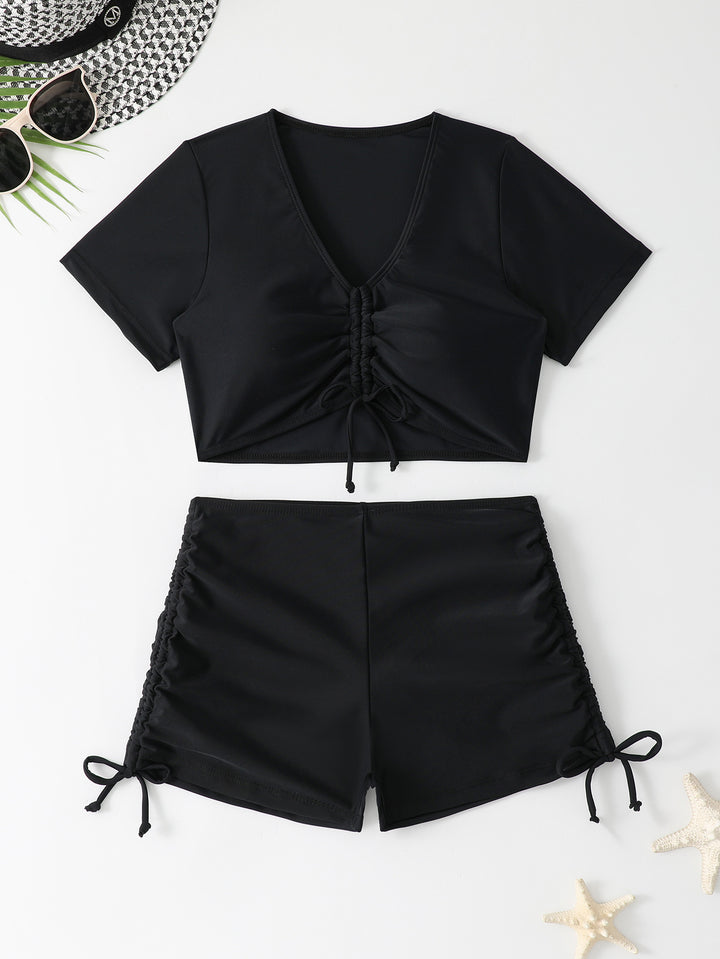 Damen Sportliches Crop-Top und Shorts-Set Echo Archiv