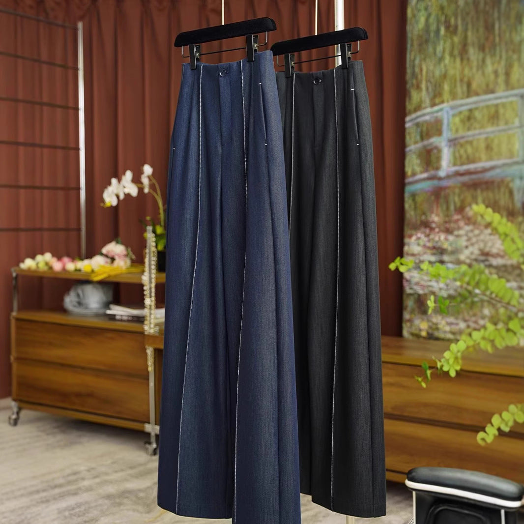 Damen Hochtaillierte weite Bundfaltenhose mit Bügelfalte und fließender Wide‑Leg-Silhouette Echo Archiv