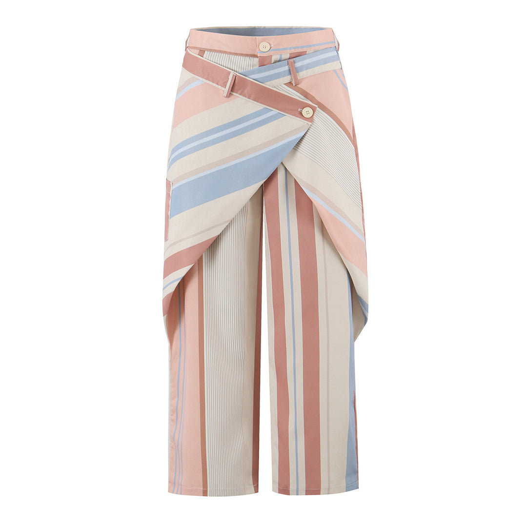 Damen Wickel-Hose mit weitem Bein und asymmetrischem Überwurf Echo Archiv