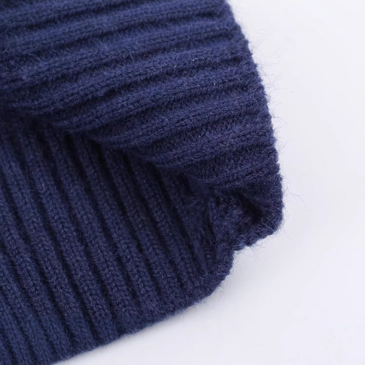 Damen Oversize Zopfstrick-Pullover mit halbem Reißverschluss und Schalkragen Echoarchiv