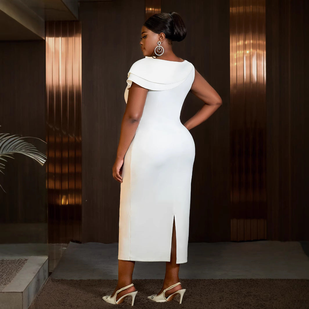 Damen figurbetontes Abendkleid mit 3D-Blumenapplikation Echo Archiv