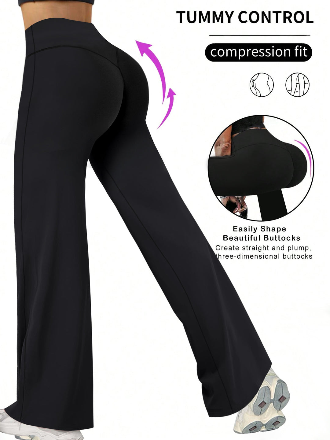 Damen Kompressionshose mit hoher Taille und Tummy Control Echo Archiv