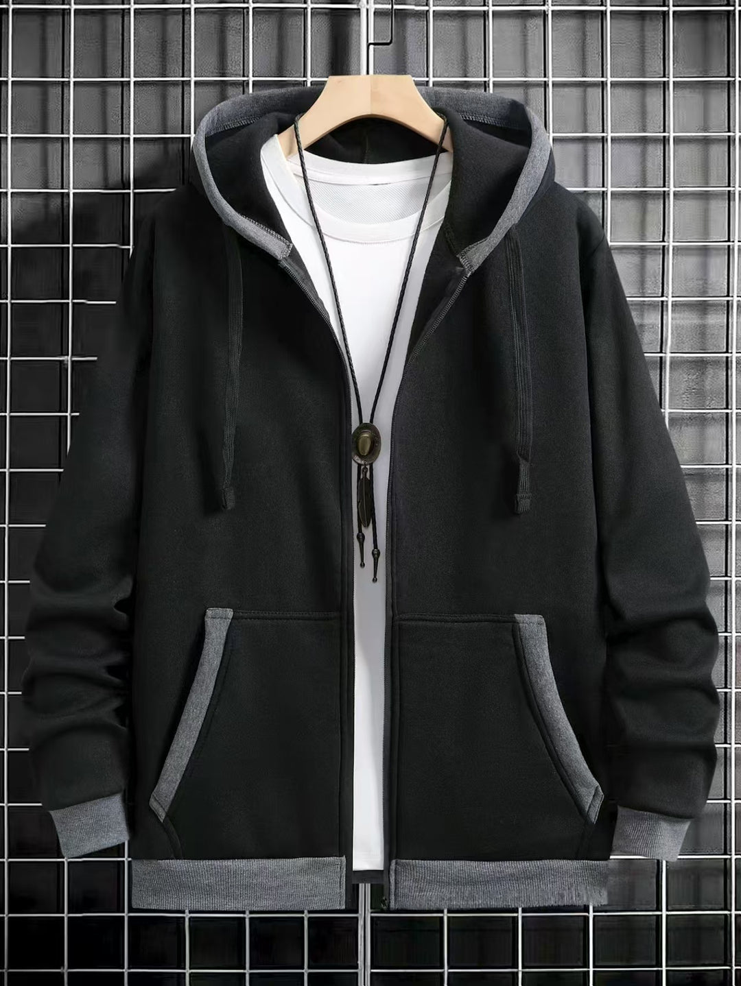 Herren Gemütlicher Kapuzenpullover mit Reißverschluss und praktischen Taschen Echoarchiv