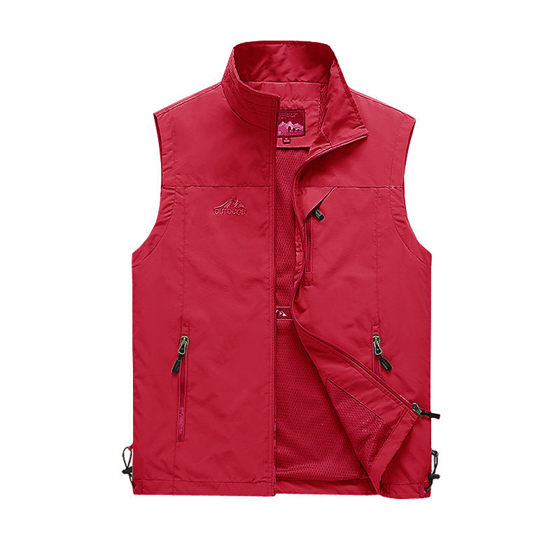 Herren Outdoor-Utility-Weste mit Mesh-Futter und Reißverschluss-Taschen Echoarchiv