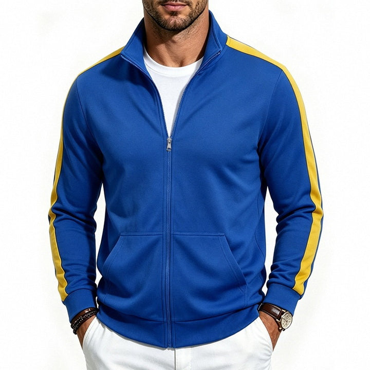 Herren Retro-Trackjacke mit Kontraststreifen und Stehkragen Echoarchiv